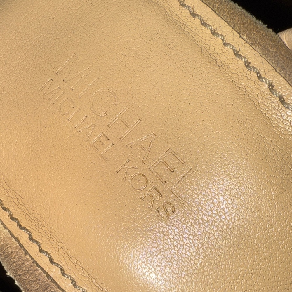 Michael Kors Nude Suede Slingback Heeled Sandals - Picture 2 of 5